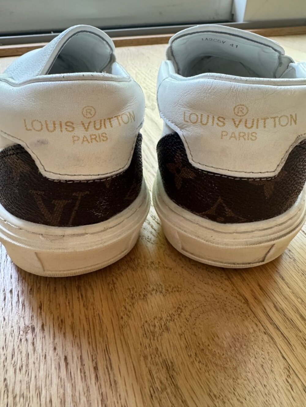 Louis Vuitton Frontrow Slip-On Sneakers White LV Monogram Size 41 - Picture 4 of 8